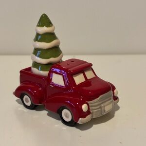Magnetic Christmas Tree on a Red Truck Salt and Pepper Shakers.